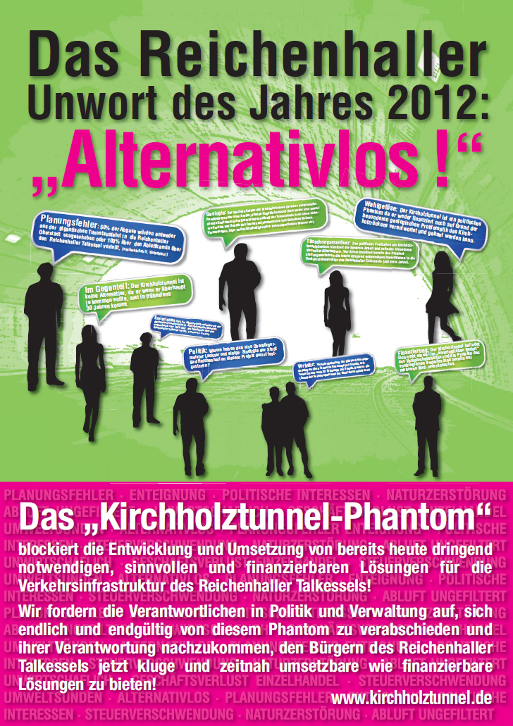 Plakat Kirchholztunnel mit Sprechblasen